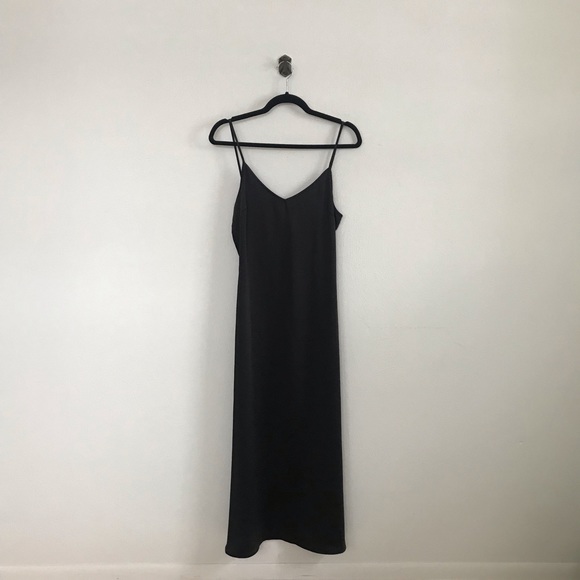 Black Silk Calvin Klein Midi Dress Gown Formal - Picture 1 of 5